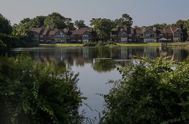 Homes by lake